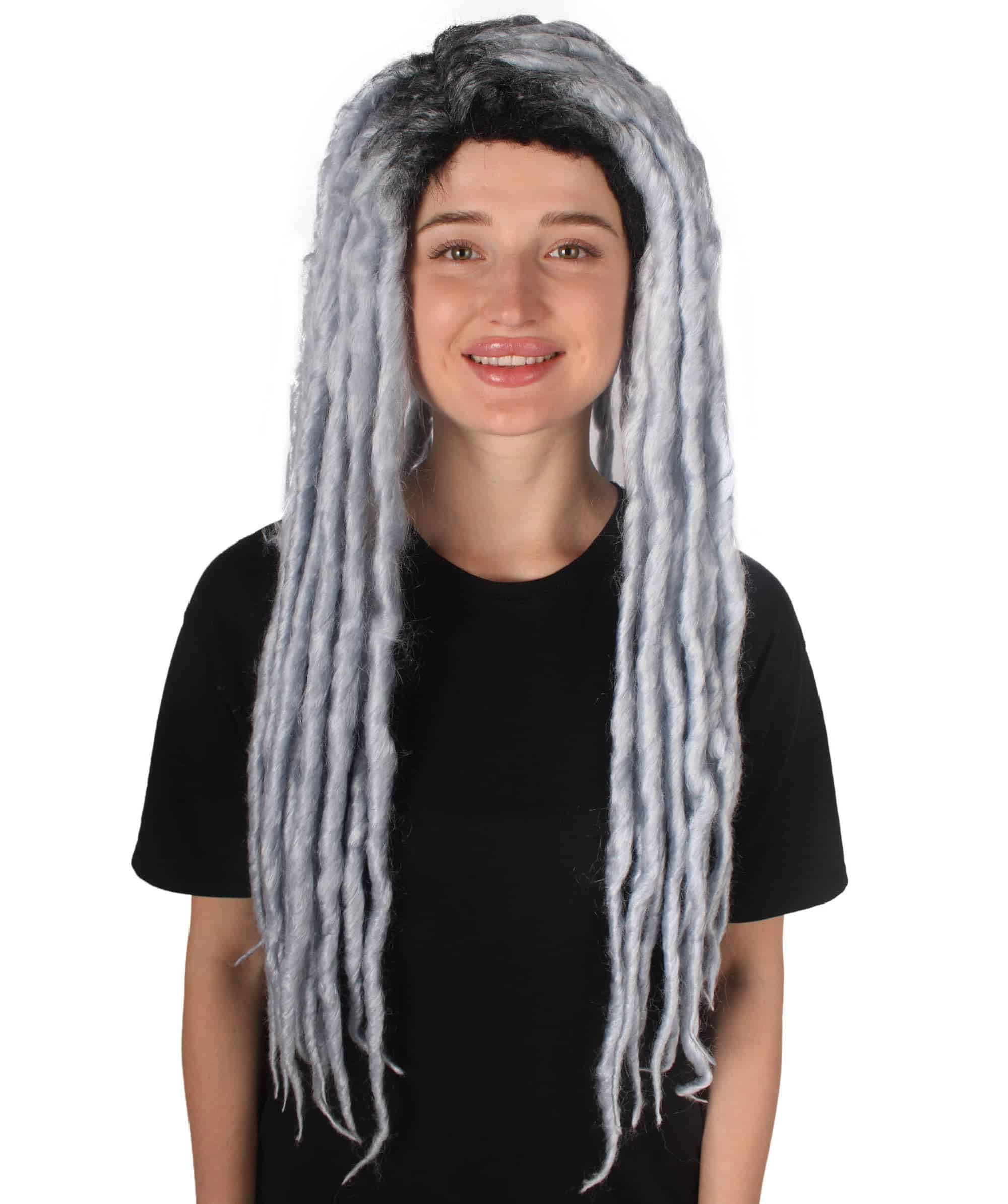 Pelucas de Rastas Largas para Mujeres Adultas - Color Gris