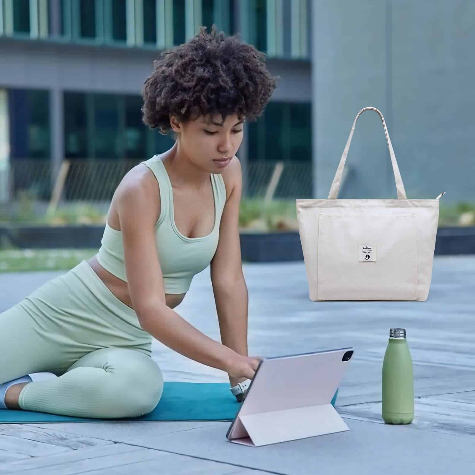 Bolsas de Yoga para Mujeres WLLWOO con Porta Alfombras de - Imagen 7