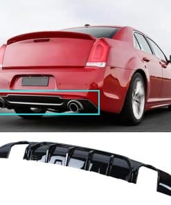 Difusor de Parachoques Trasero de Labio Negro Brillante ABS