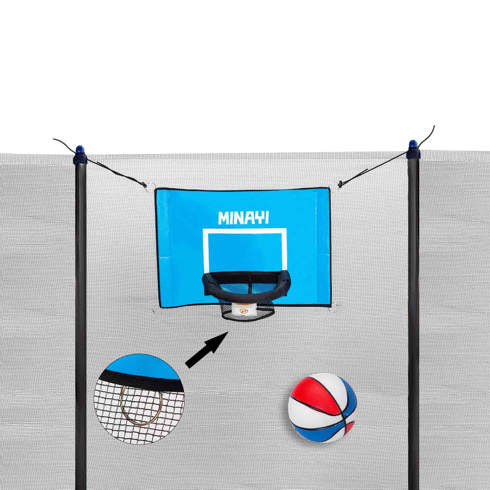 Aro de Baloncesto para Trampolín MINAYI | Incluye Pequeña