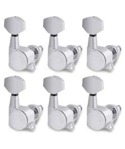 Clavijas de afinación para guitarra cromadas con bloqueo