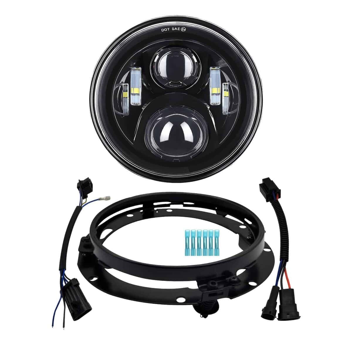 AlyoNed Faro LED para Motocicleta de 7 pulgadas DOT con Kit