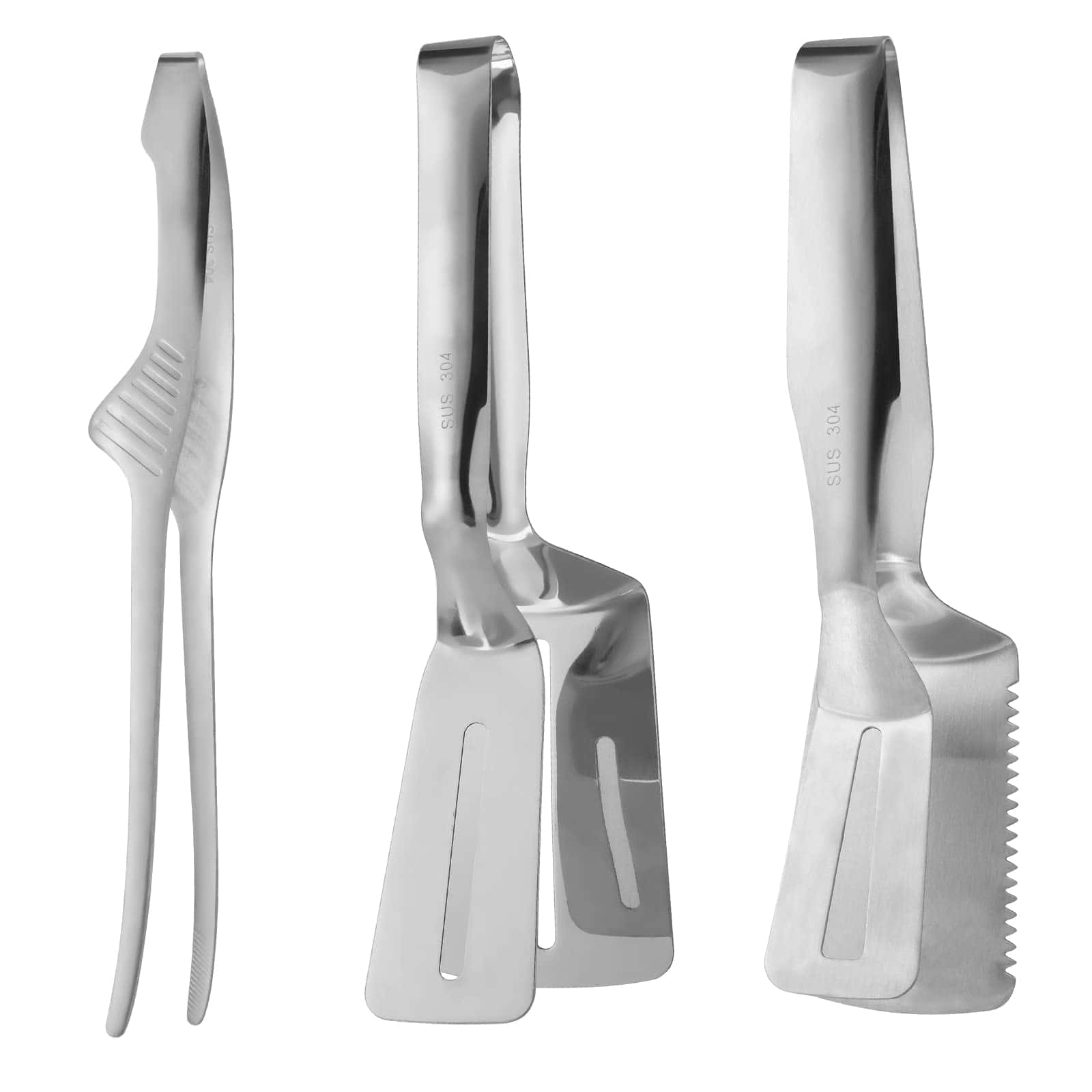 Pinzas de Cocina 304 de 10 Pulgadas Paquete de 3 Acero