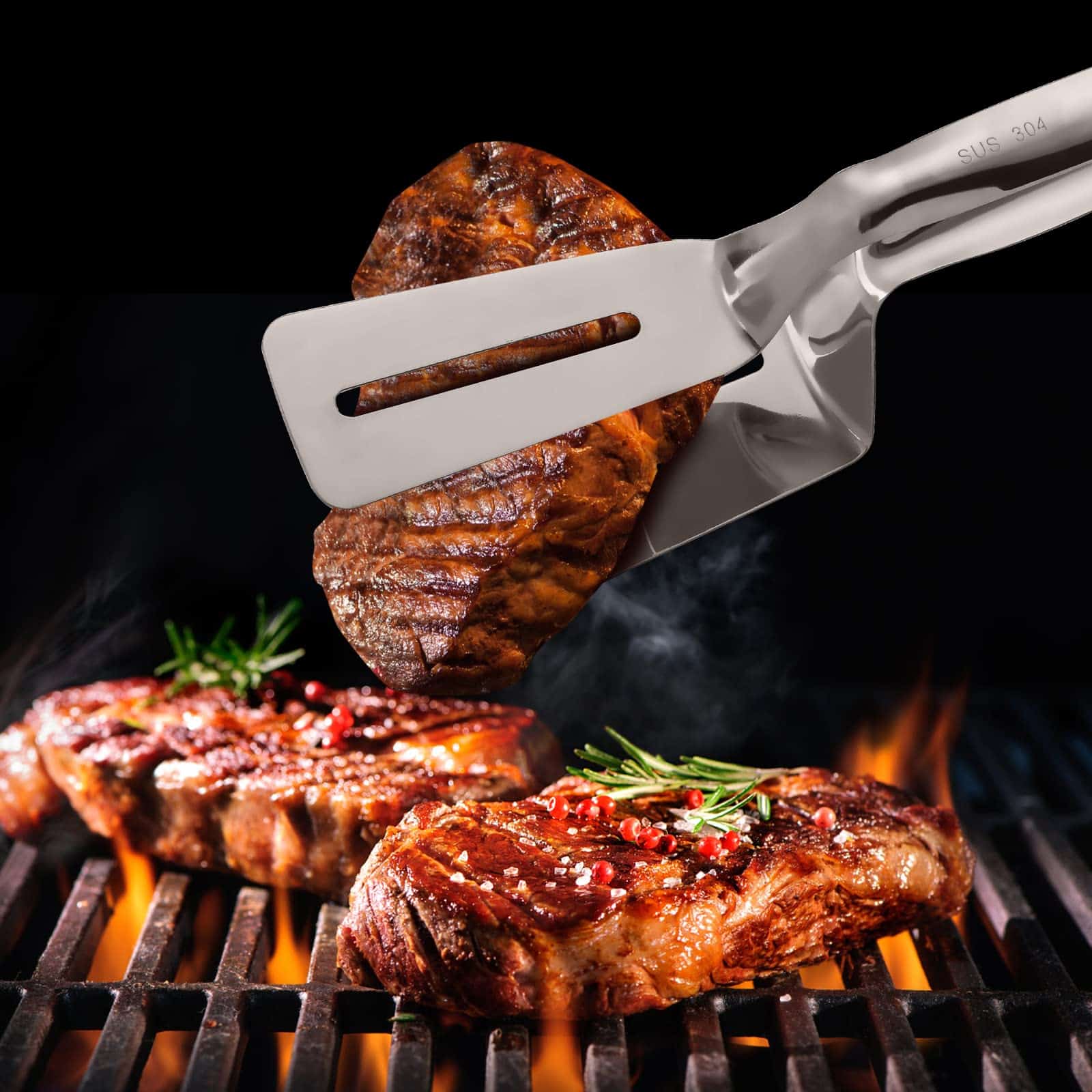 Pinzas de Cocina 304 de 10 Pulgadas Paquete de 3 Acero - Imagen 8