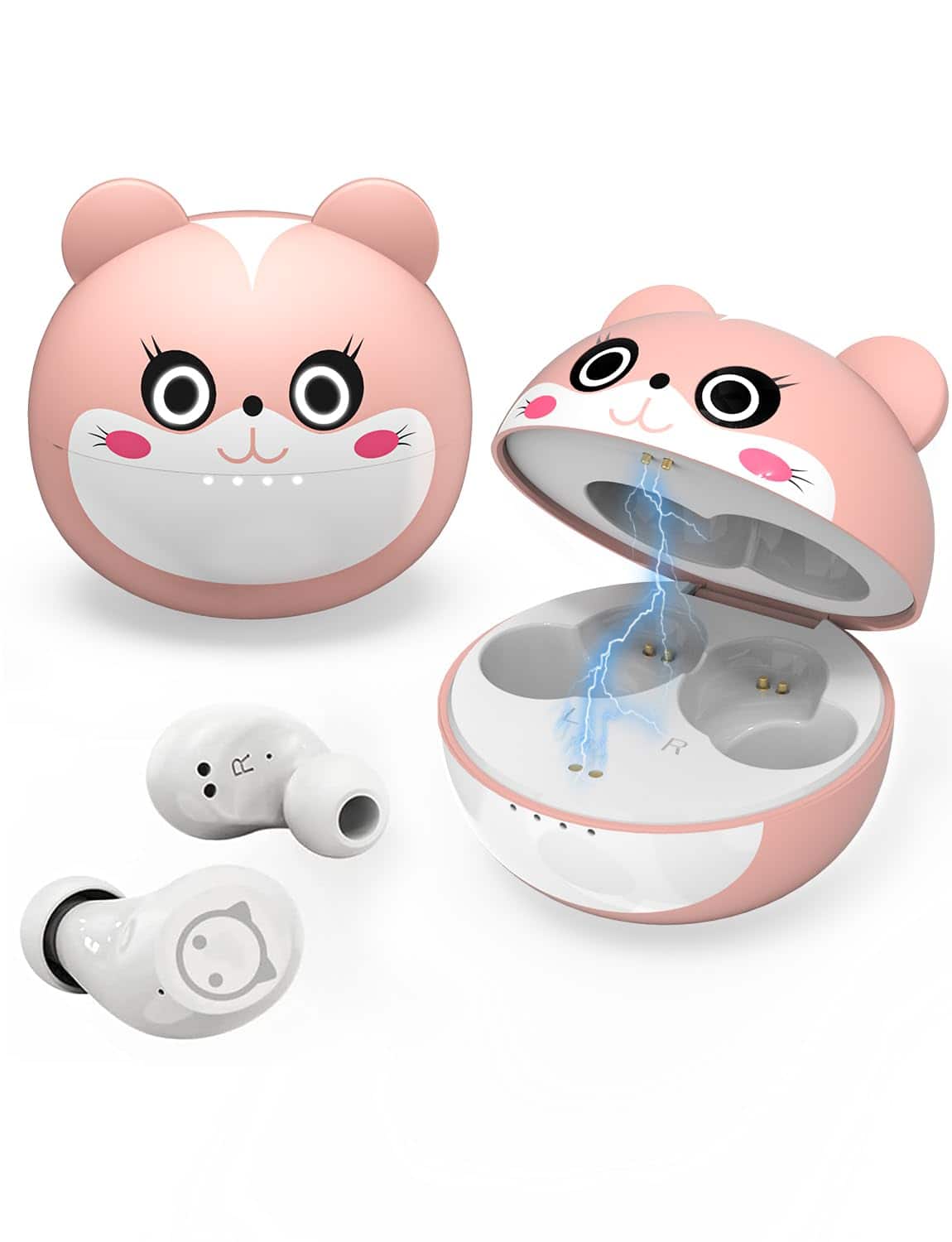 Auriculares inalámbricos para niños lindos en rosa,