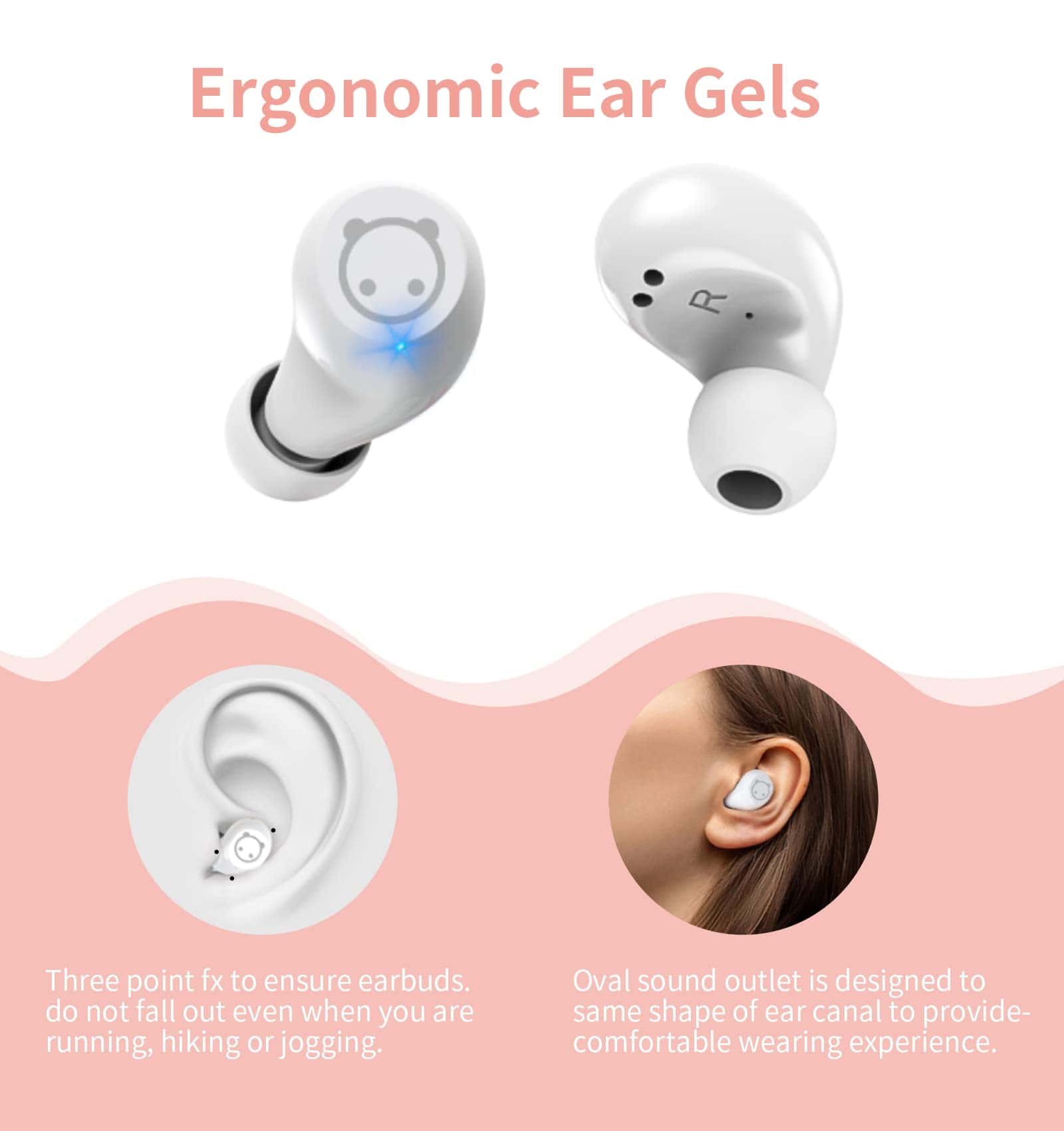 Auriculares inalámbricos para niños lindos en rosa, - Imagen 5