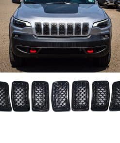 KYYET 7PCS Negro Brillante Compatible con Jeep Cherokee
