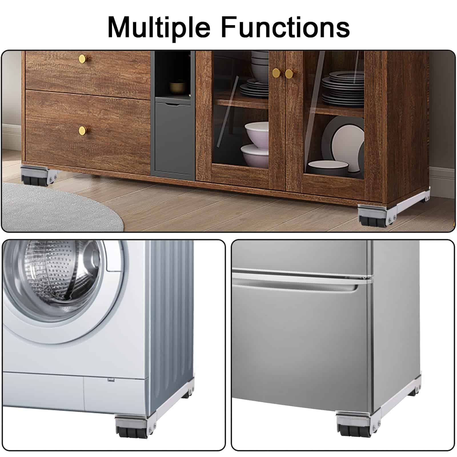 2Pcs Base móvil para electrodomésticos y muebles con ruedas - Imagen 7