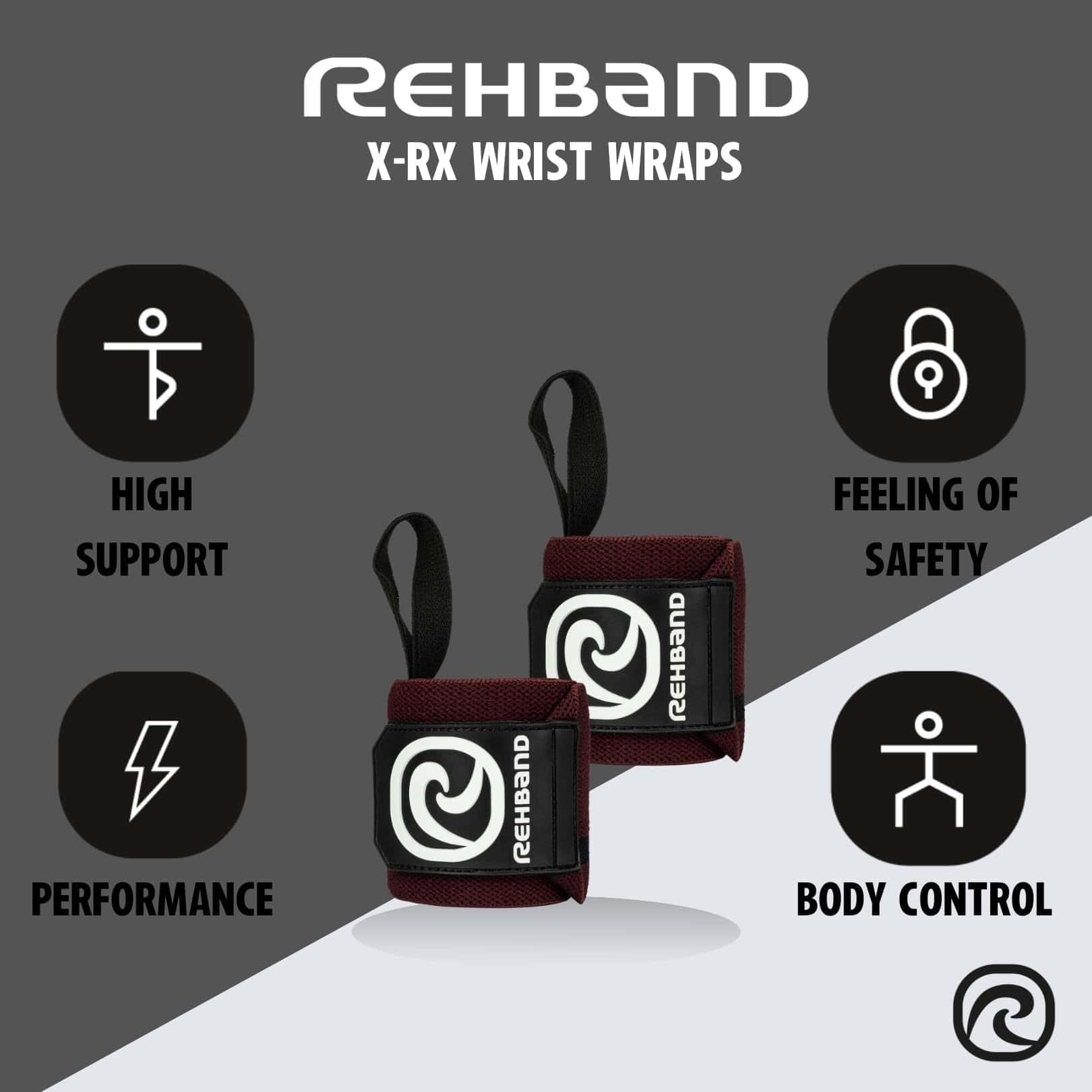 Rehband Wrist Wrap 1 Par, Vendaje de Muñeca Weightlifting, - Imagen 3