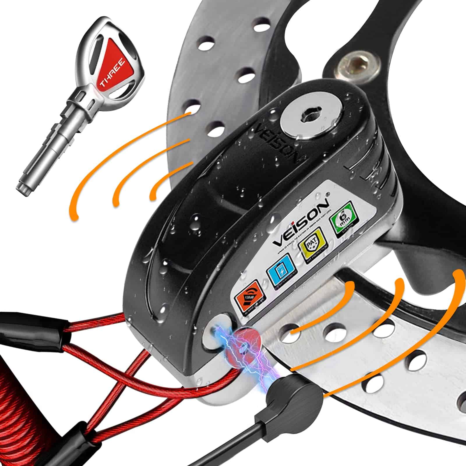 Bloqueo de motocicleta con sistema de alarma antirrobo 130