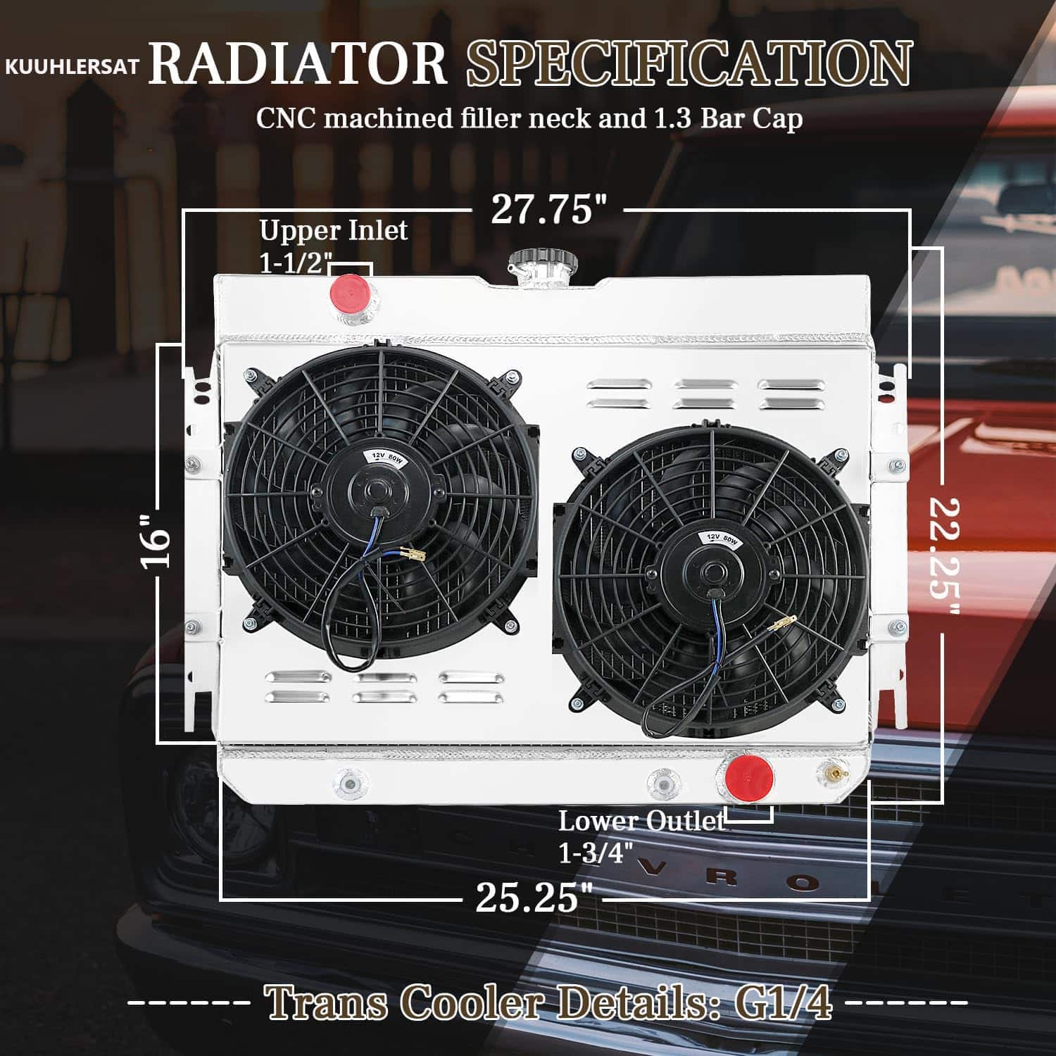 Radiador de aluminio completo KUUHLERSAT 44MM CU289 para - Imagen 3