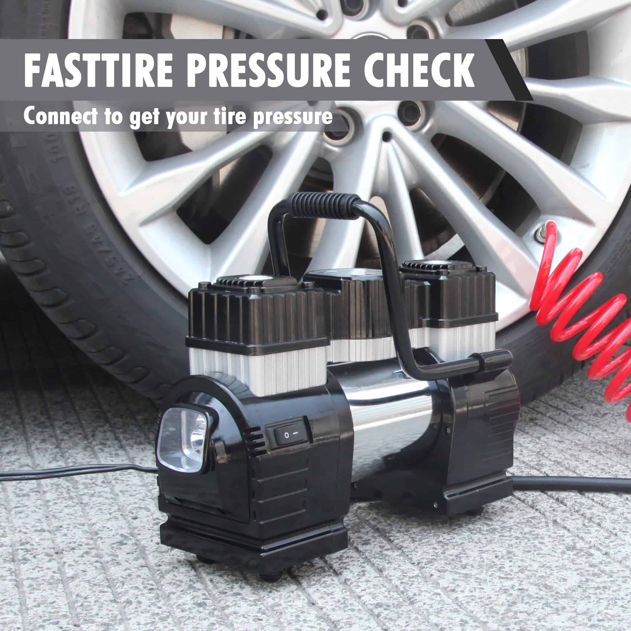 Compresor de Aire de Doble Cilindro CARTMAN DC 12V para - Imagen 3