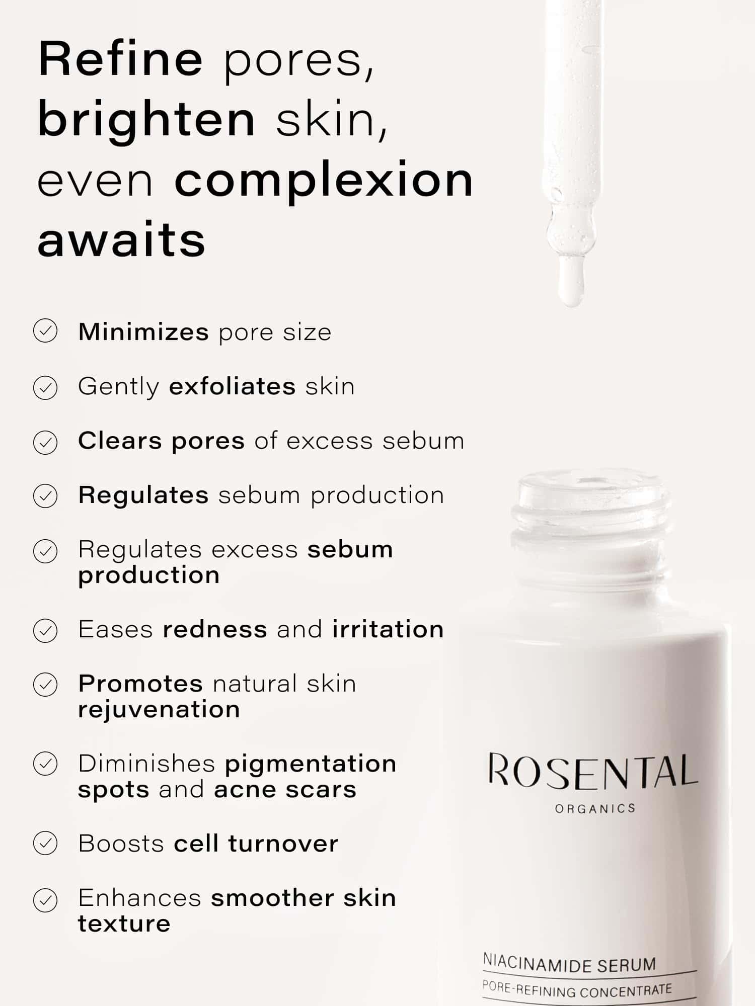 Suero de Niacinamida Rosental Organics + Tratamiento - Imagen 3