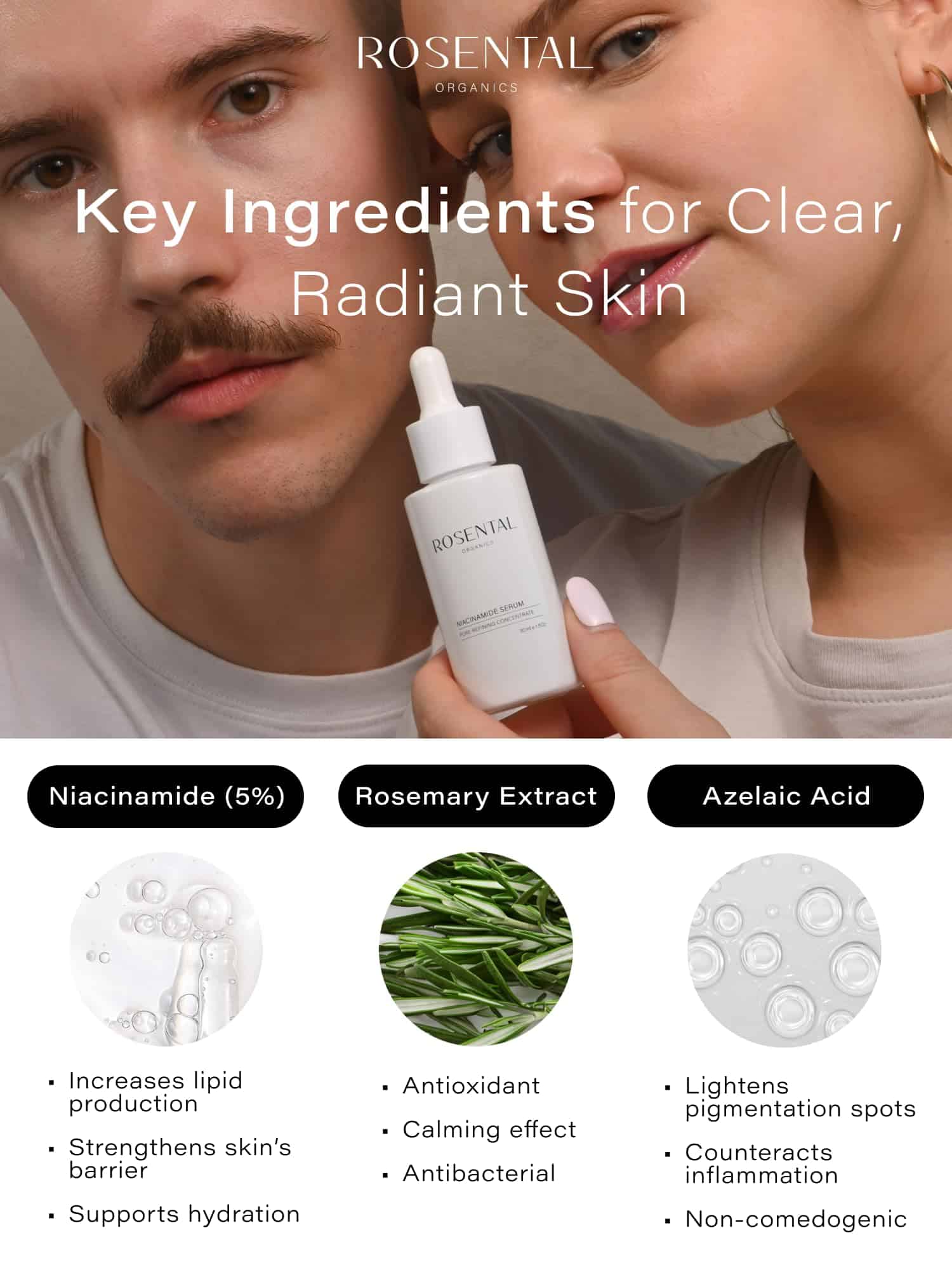 Suero de Niacinamida Rosental Organics + Tratamiento - Imagen 4