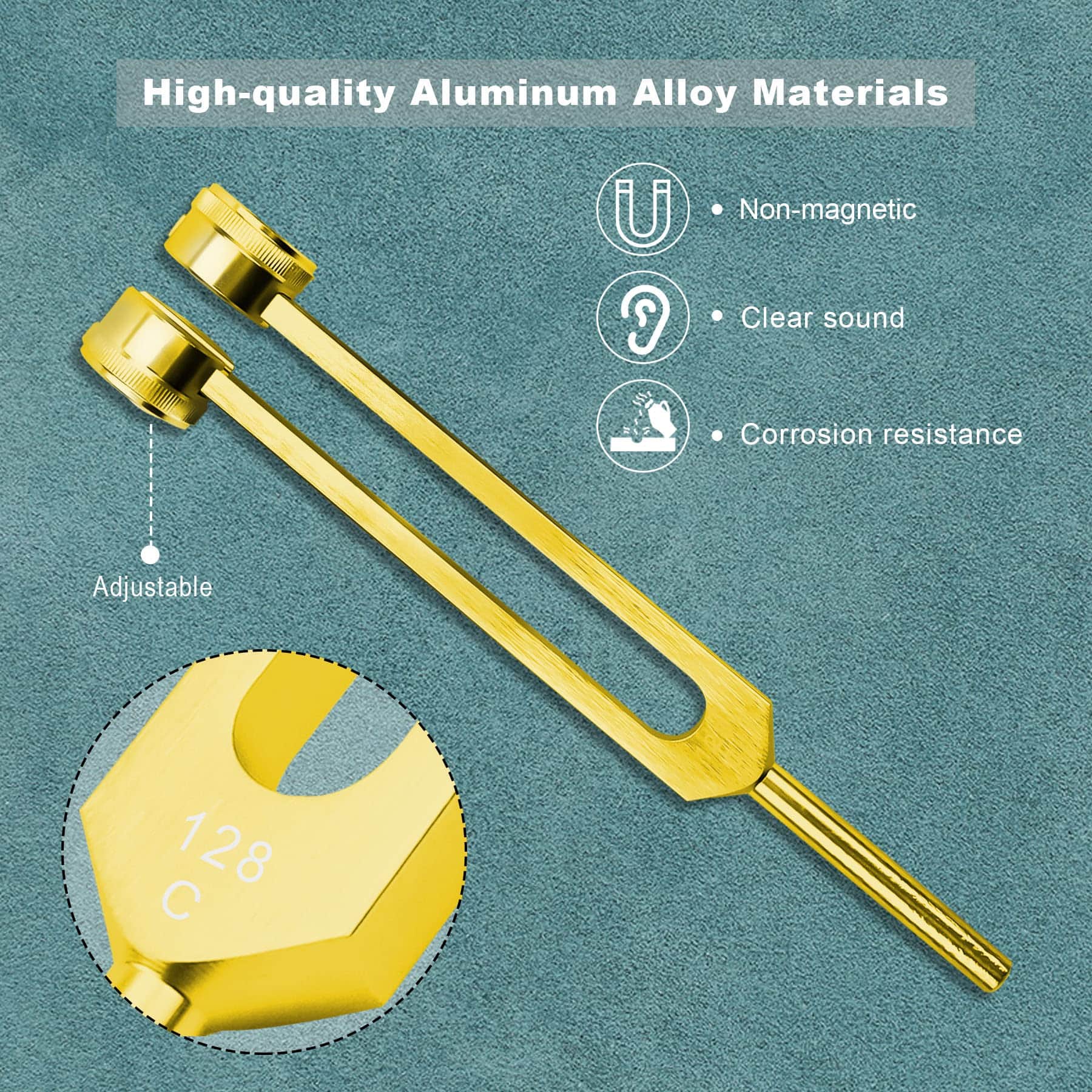 Juego de Diapasones 3 Pzs 128Hz 256Hz 512Hz para - Imagen 4