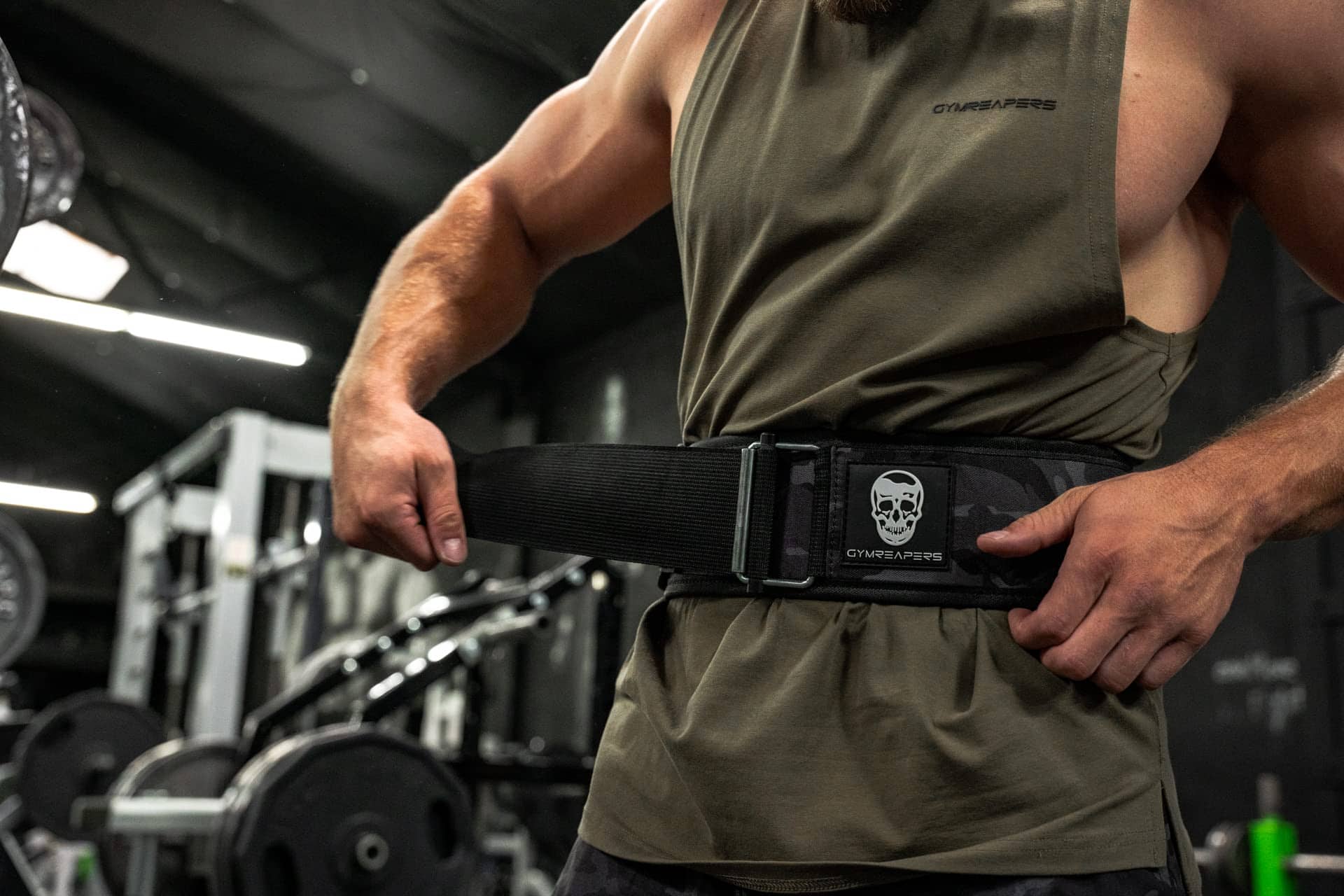 Cinturón de levantamiento de pesas con -Negro Camuflaje - Imagen 9