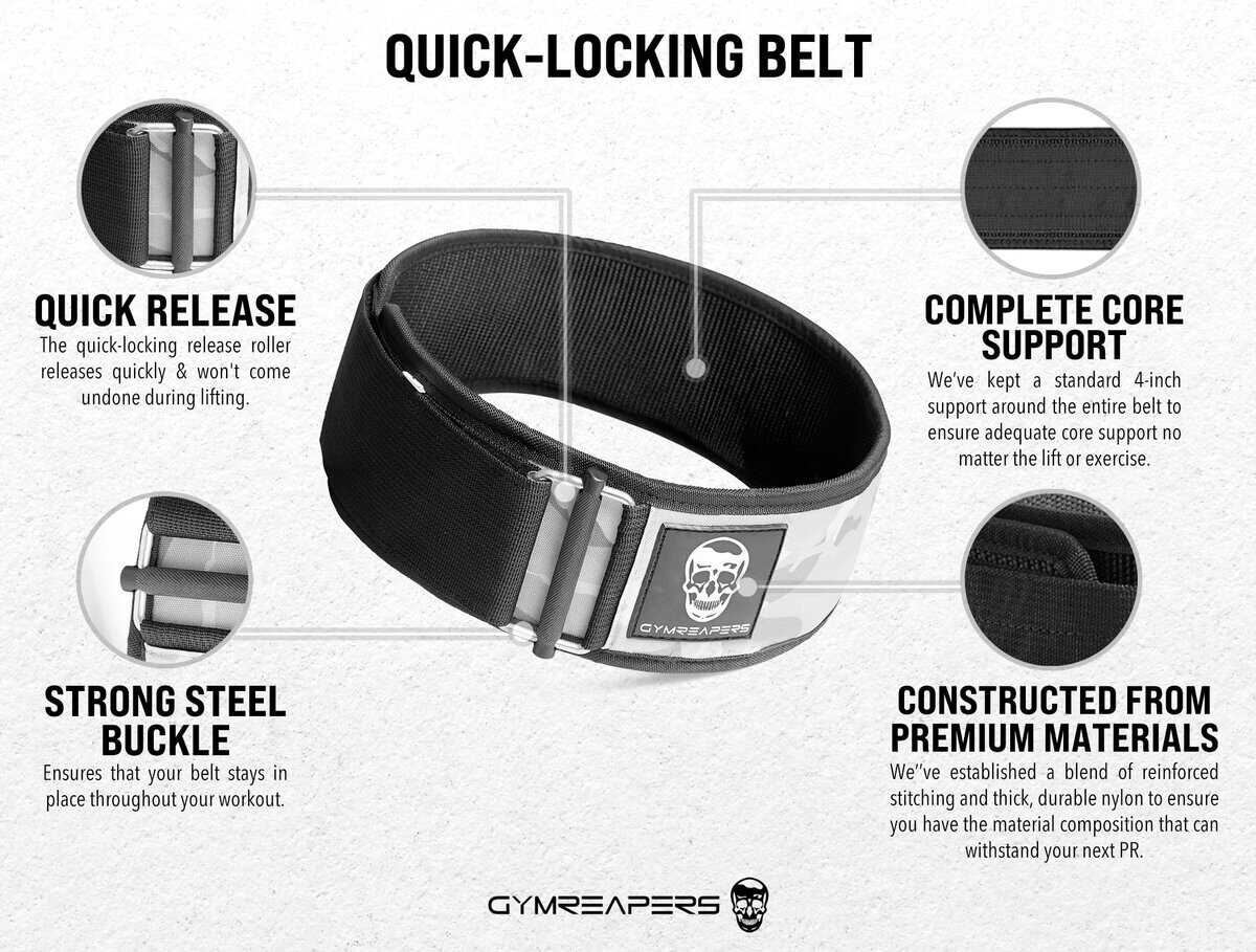 Cinturón de Levantamiento de Pesas de -Camuflaje Blanco - Imagen 4