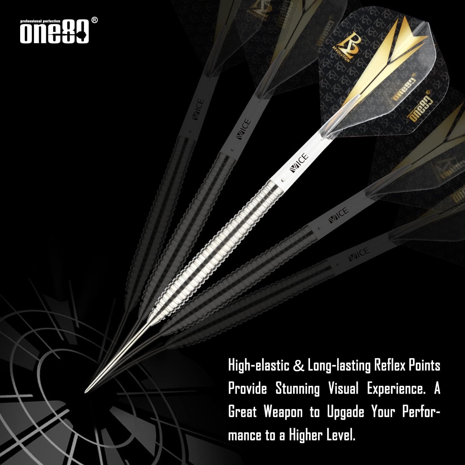 ONE80 Juego de Dardos de Punta de Acero de -tile 24g) - Imagen 5