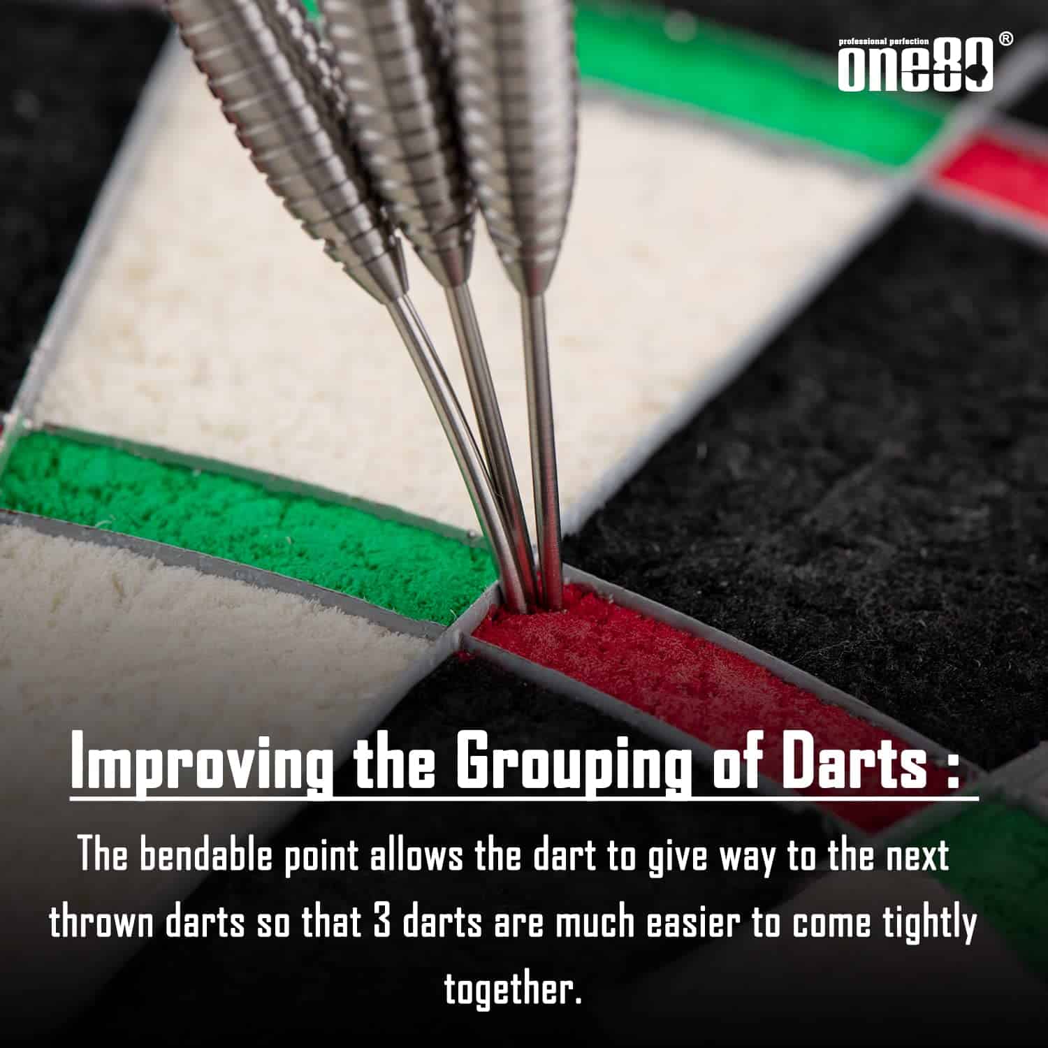 ONE80 Juego de Dardos de Punta de Acero de -tile 24g) - Imagen 4