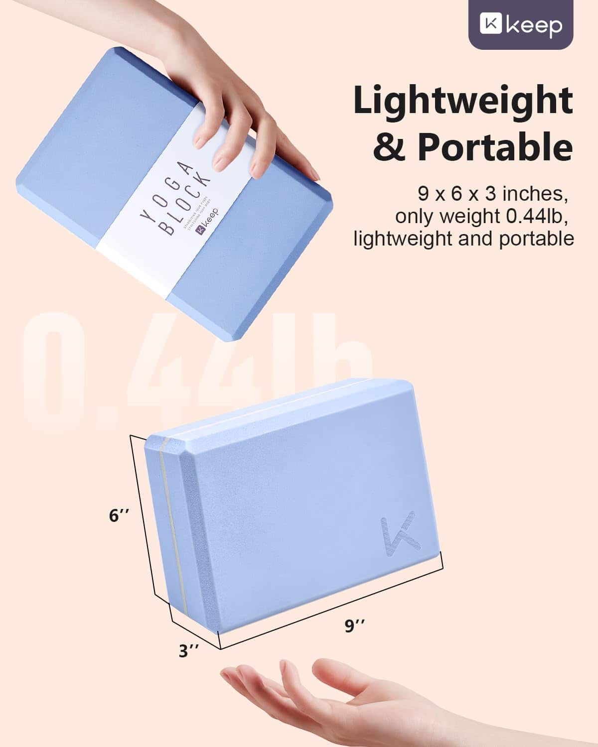 Bloque de Yoga KEEP, Paquete de 2 Bloques de Yoga de Espuma - Imagen 4