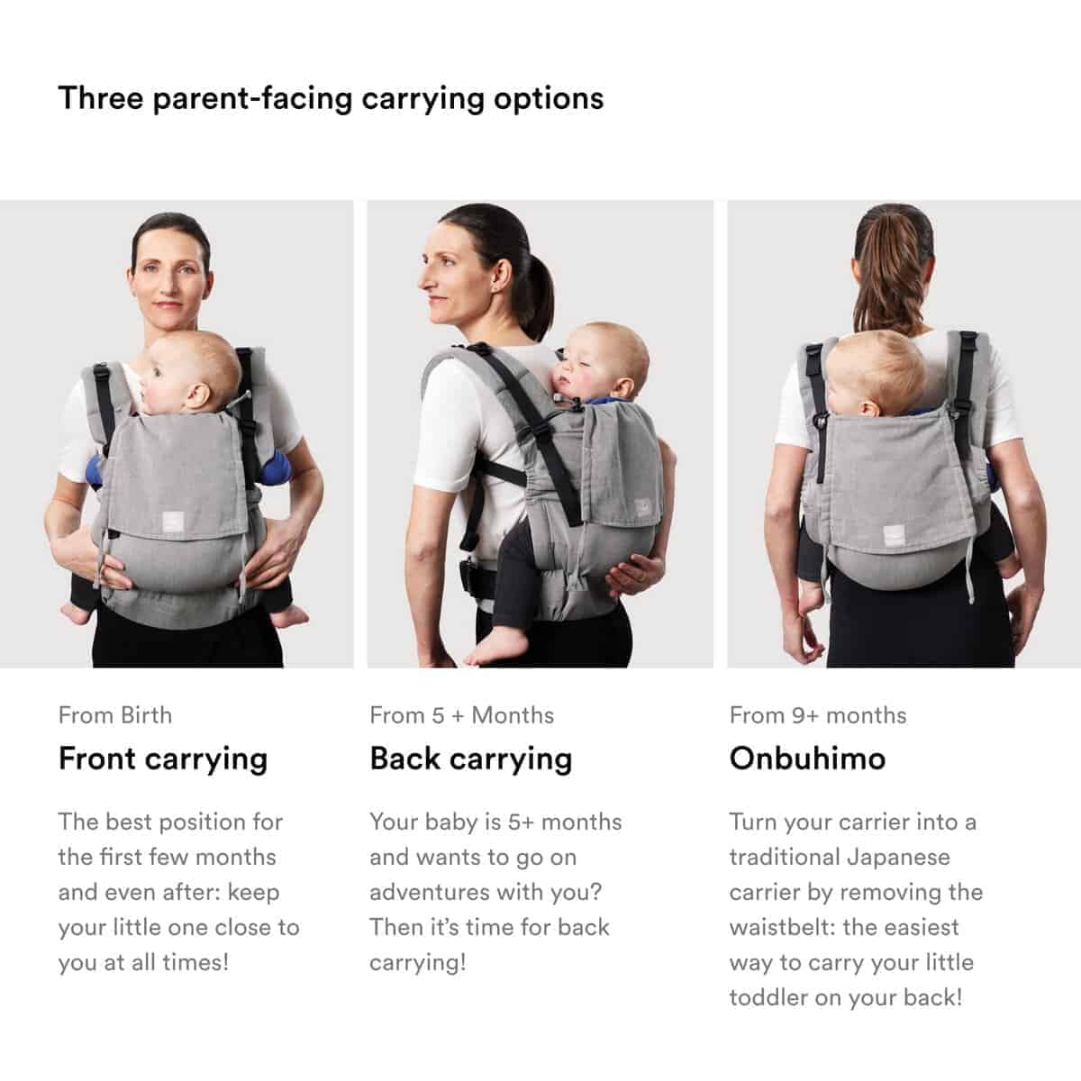 Portabebés Stokke Limas Carrier Flex, Melange de Pizarra - - Imagen 5