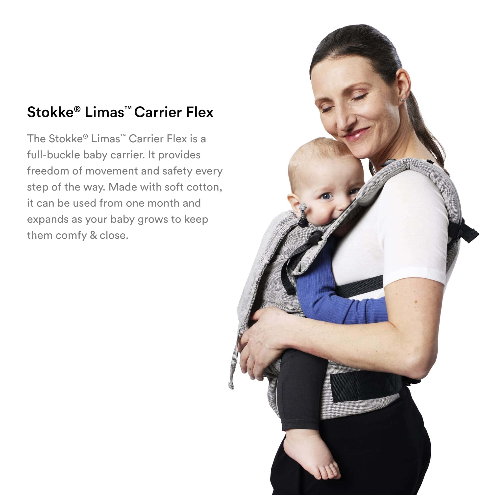 Porta Bebé Stokke Limas Carrier Flex, Gris Melange - Porta - Imagen 4