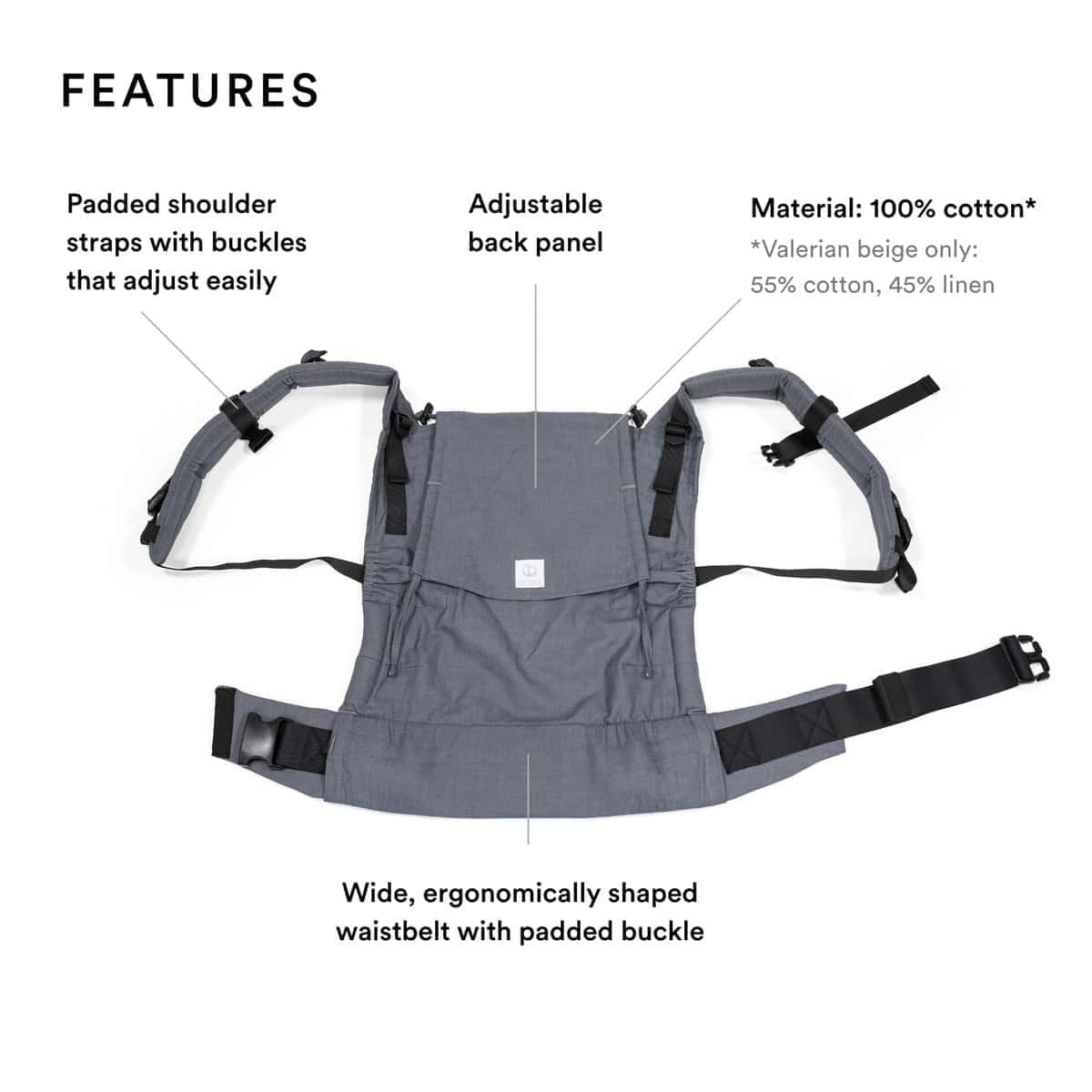 Portabebés Stokke Limas Carrier Flex, Melange de Pizarra - - Imagen 3