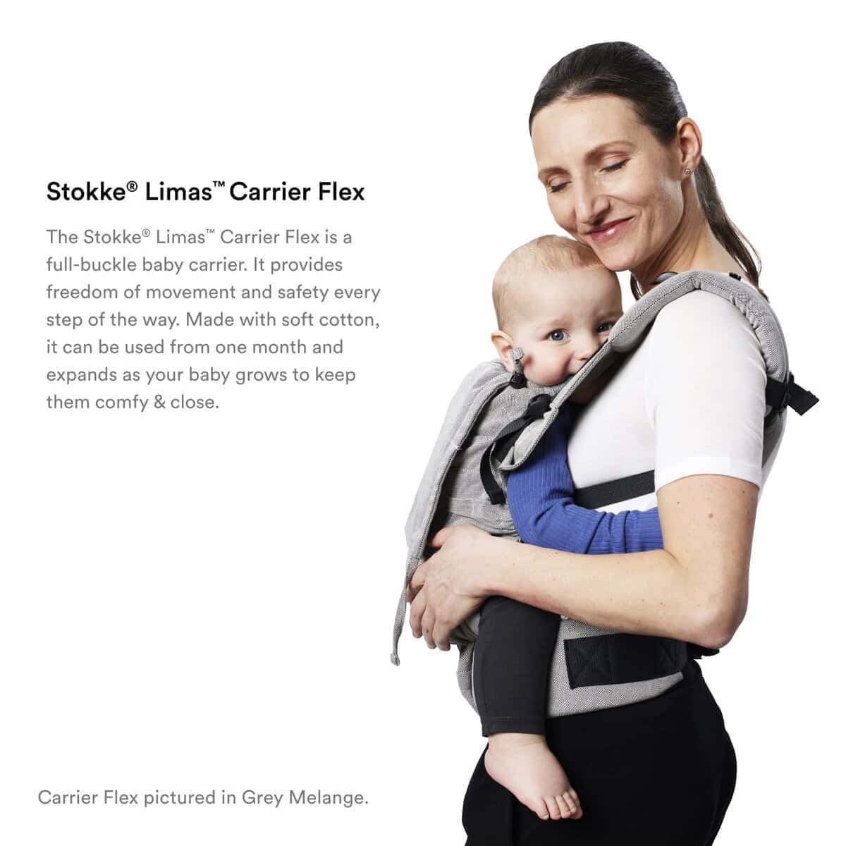 Portabebés Stokke Limas Carrier Flex, Melange de Pizarra - - Imagen 4