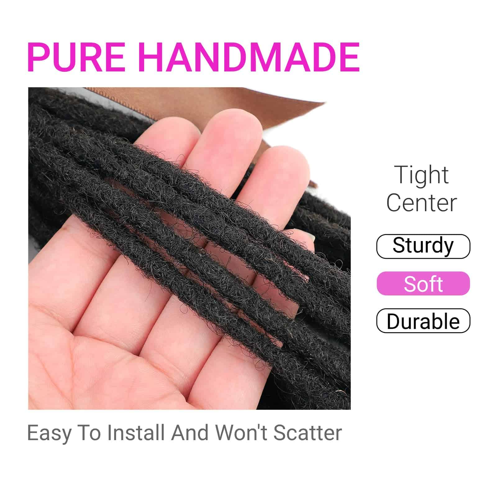 Extensiones de rastas de cabello humano de 0.4 cm de ancho - Imagen 5