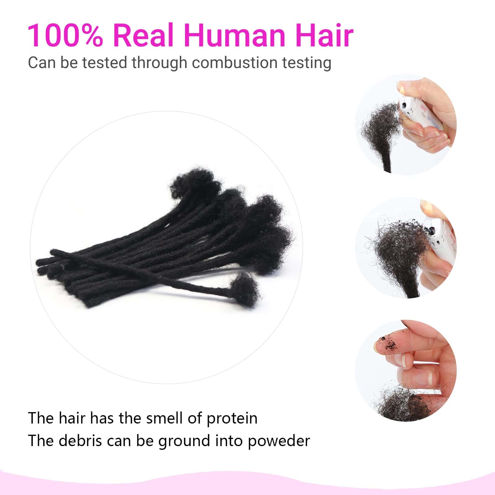 Extensiones de rastas de cabello humano de 0.4 cm de ancho - Imagen 7