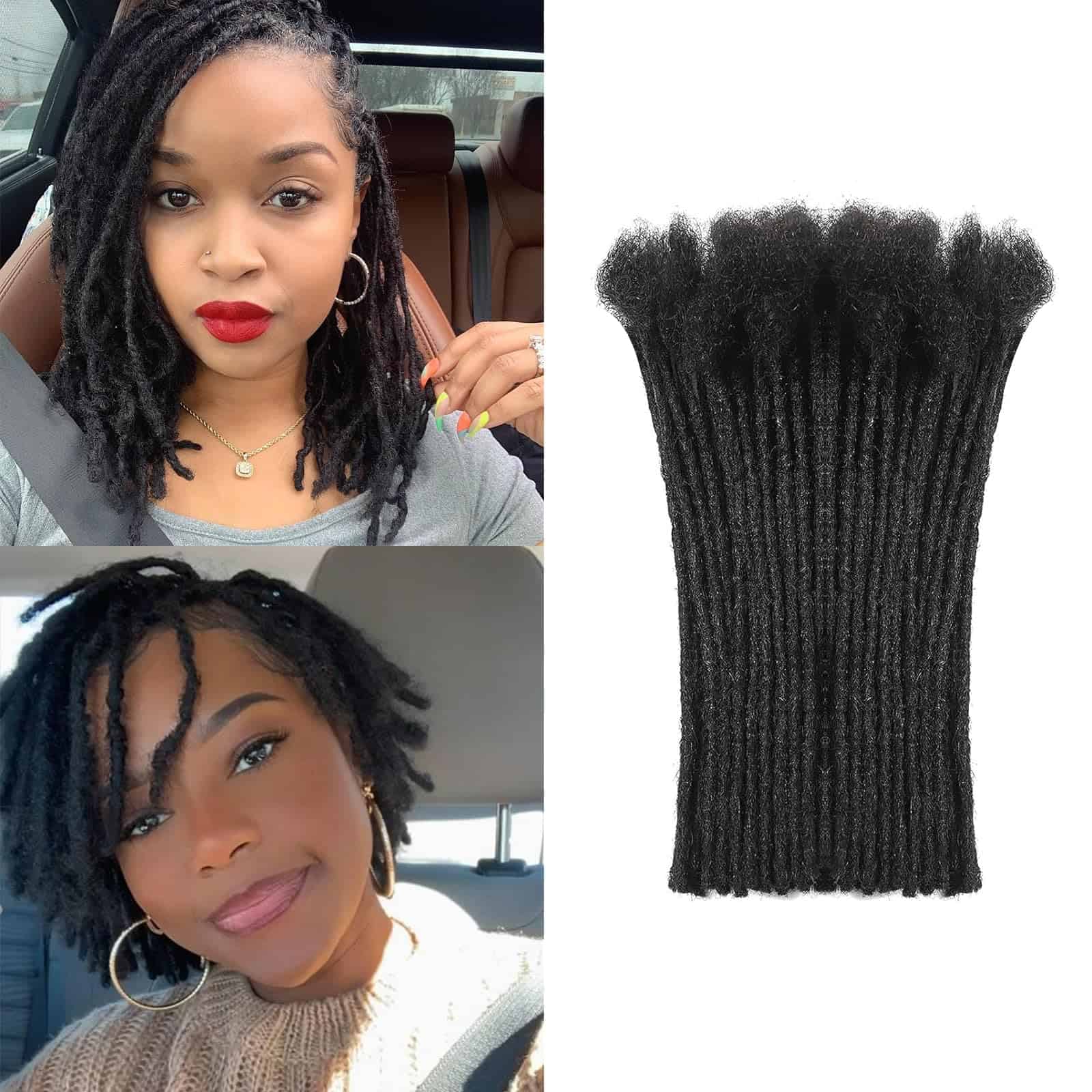 Extensiones de rastas de cabello humano de 0.4 cm de ancho