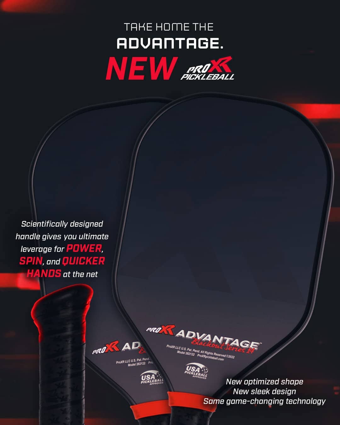 Raqueta de Pickleball ProXR Advantage Blackout Series, - Imagen 3