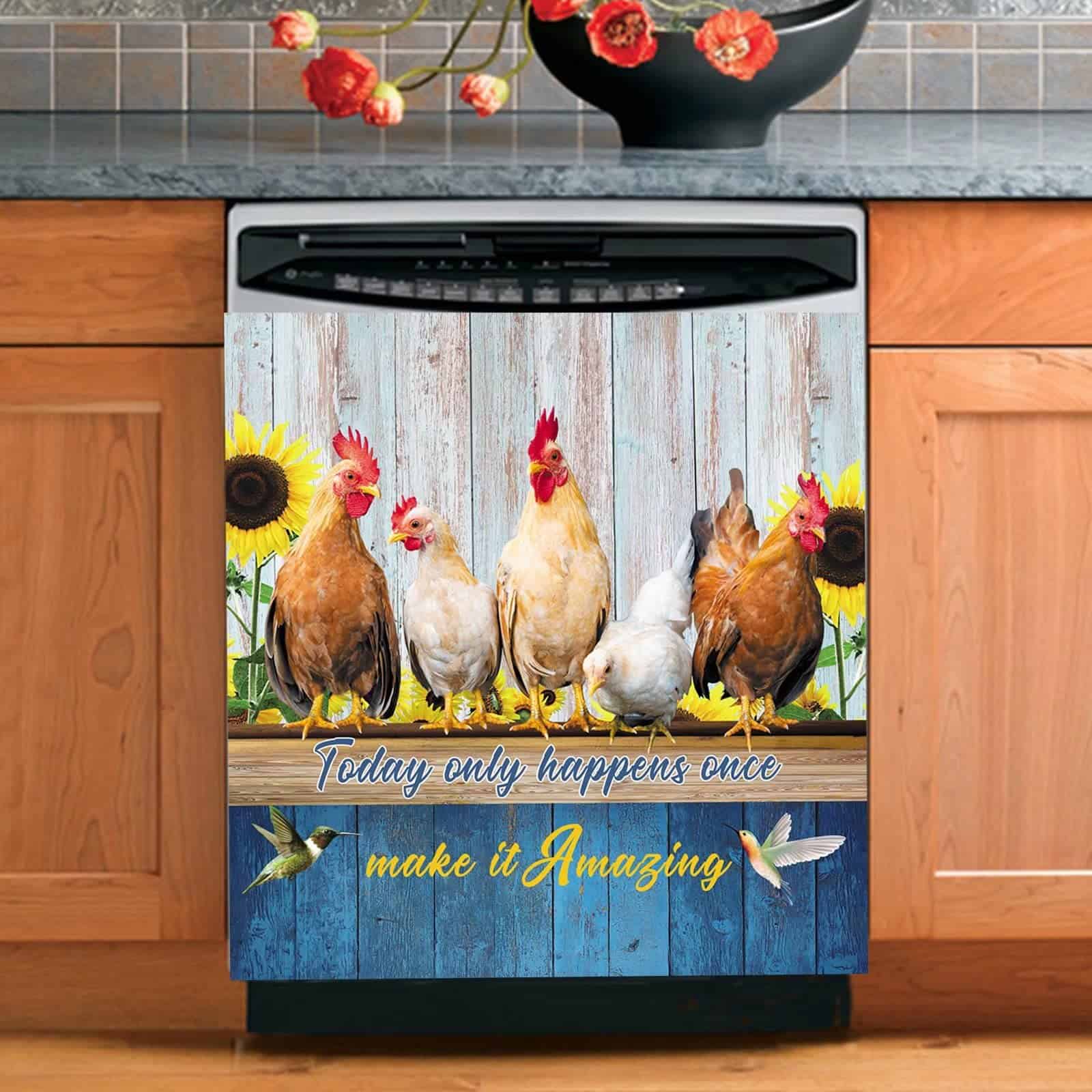 Imán de Lavavajillas con Dibujo de Pollo de Granja,