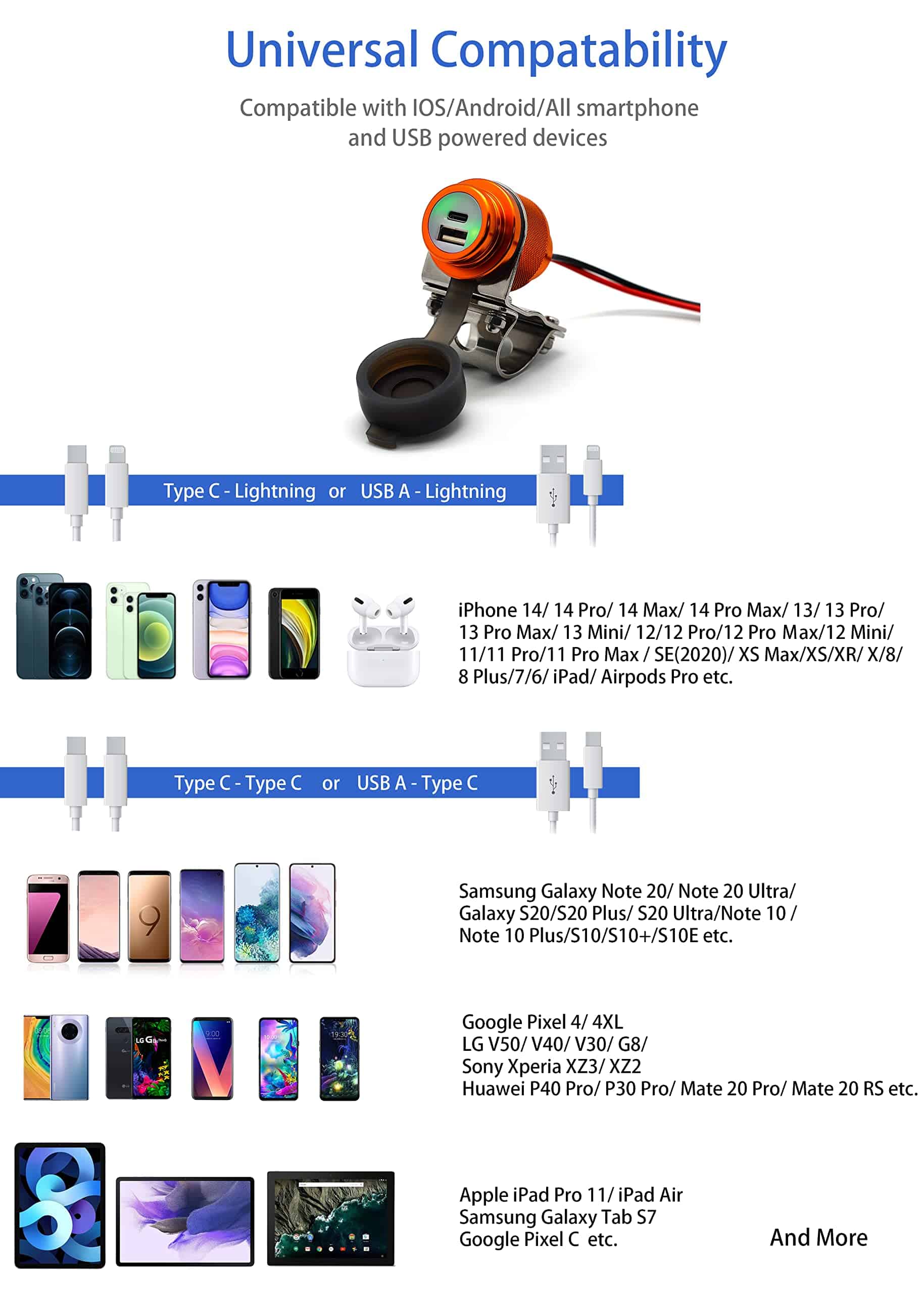 Cargador USB para Motocicleta Cliff Top -Dorado - Imagen 5