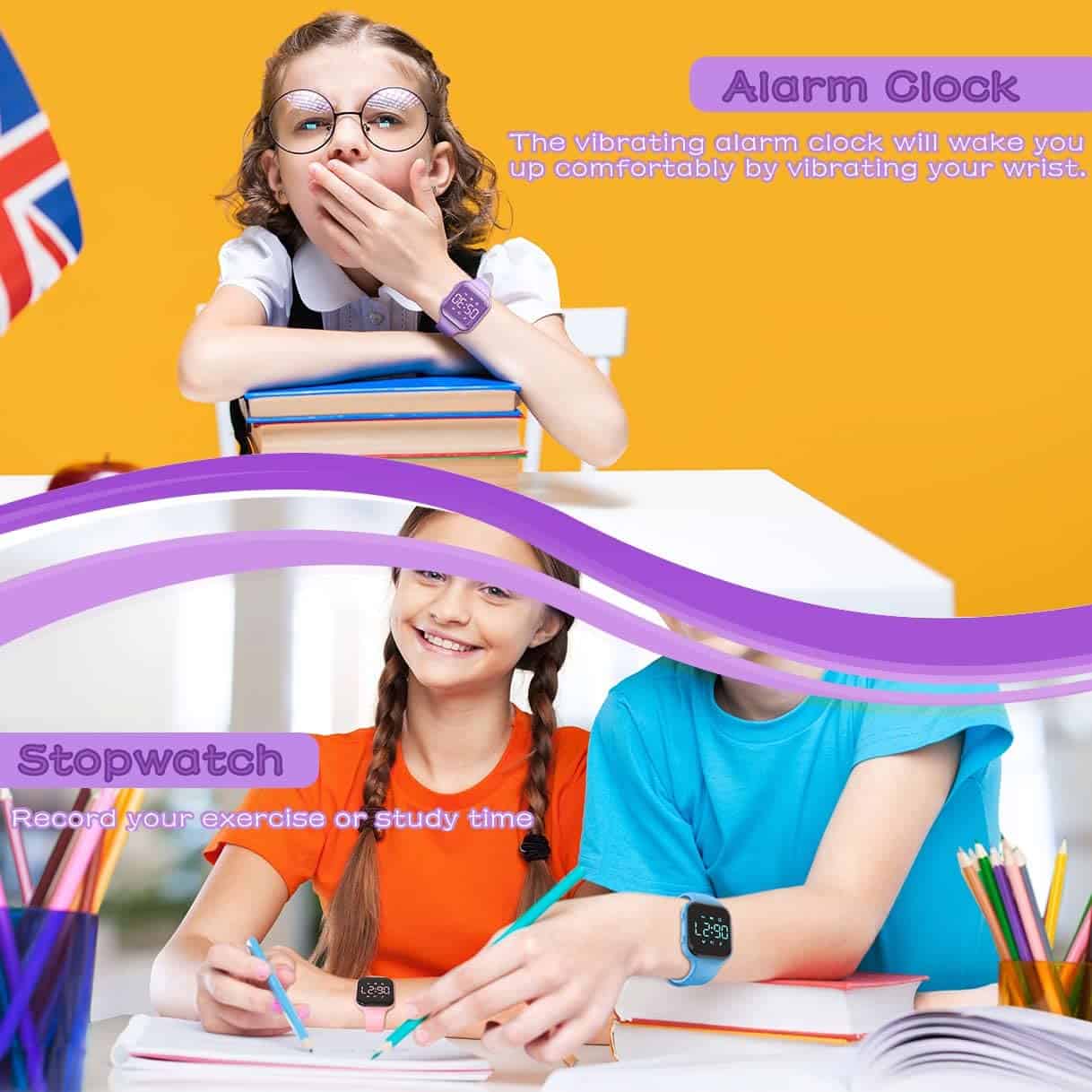 Reloj Digital Focwony LED para Niños con Contador de Pasos, - Imagen 5