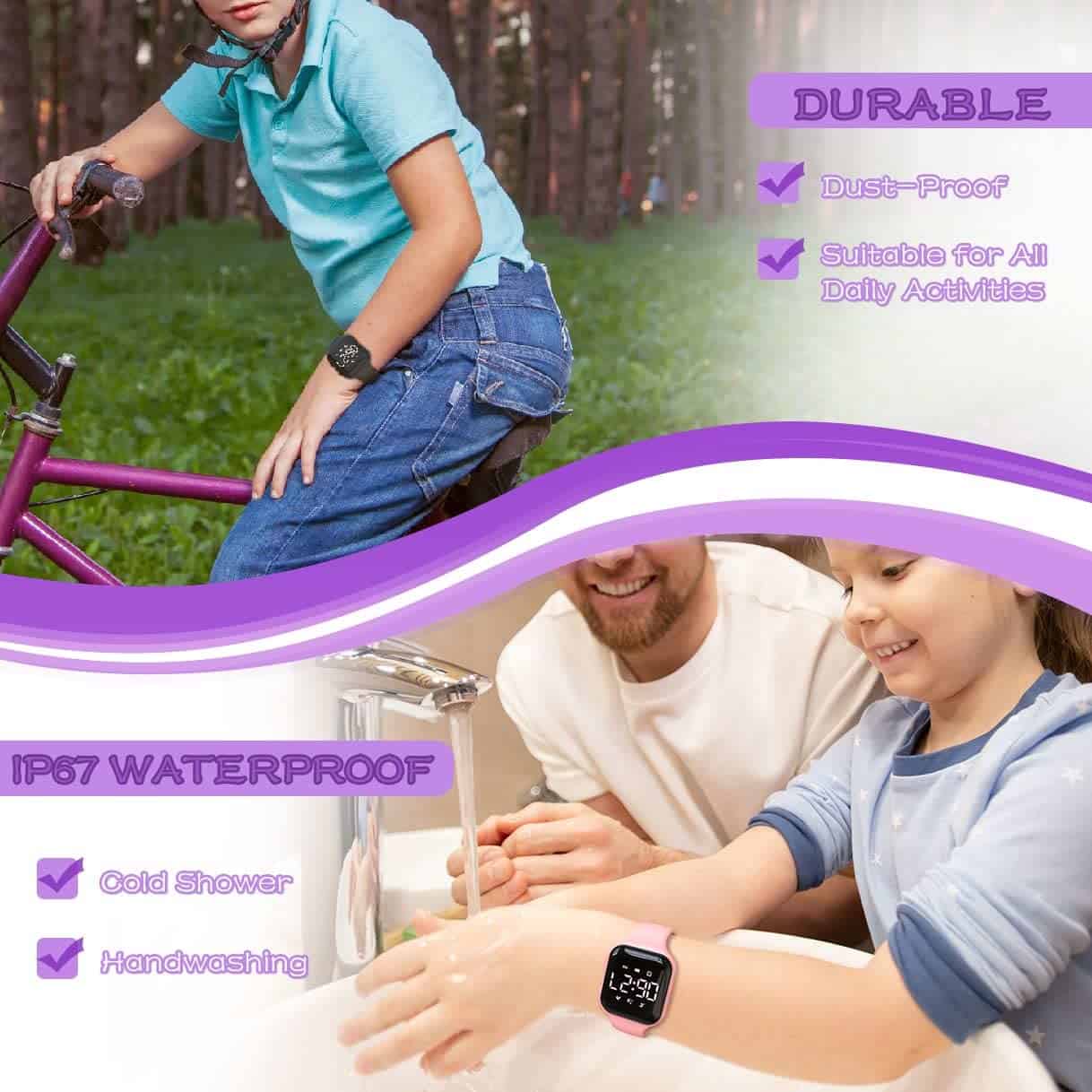 Reloj Digital Focwony LED para Niños con Contador de Pasos, - Imagen 4