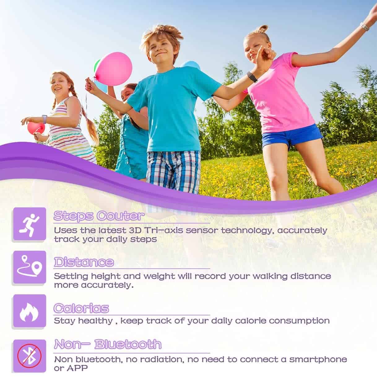 Reloj Digital Focwony LED para Niños con Contador de Pasos, - Imagen 3