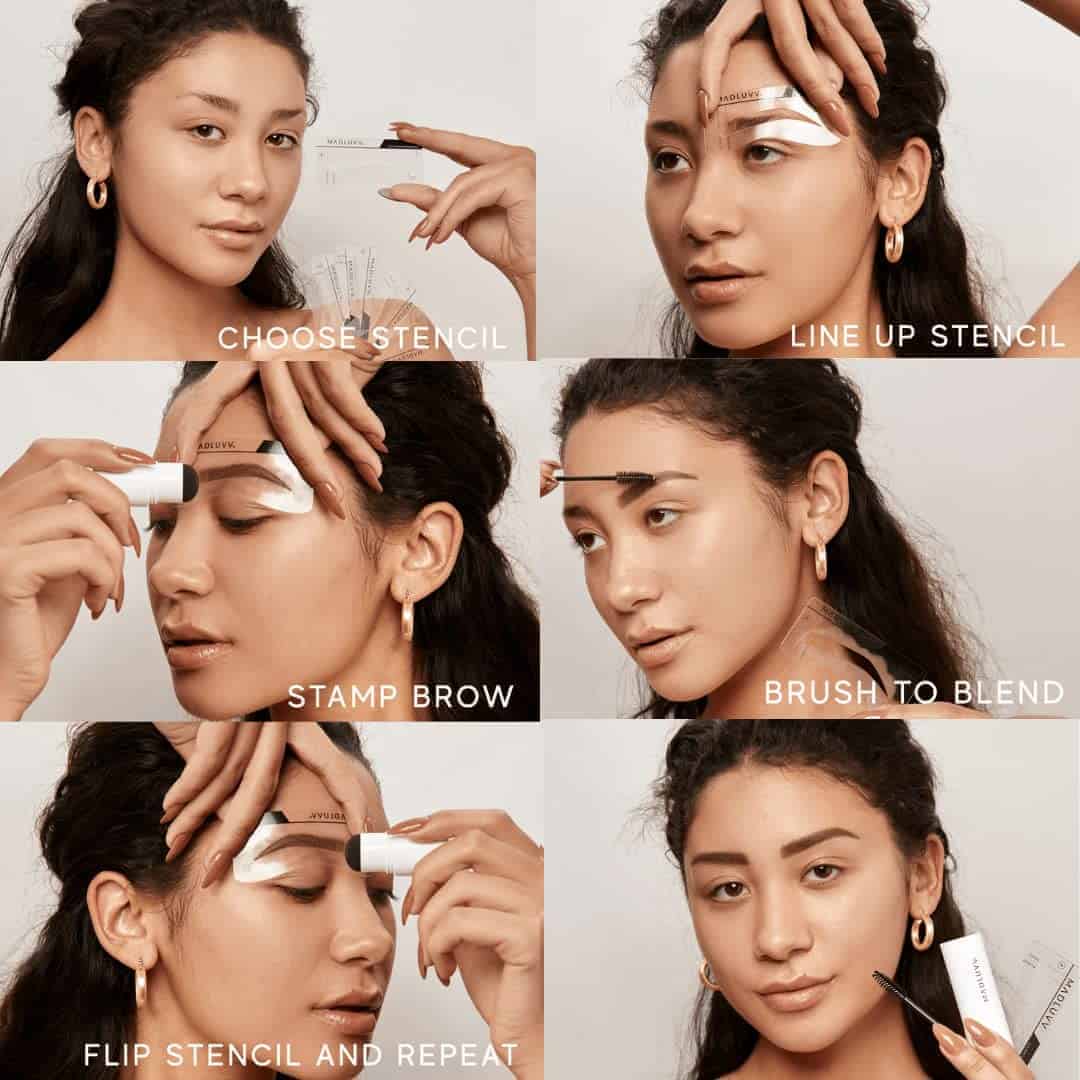 Kit de Plantillas para Cejas MADLUVV - -Marrón Medio - Imagen 6