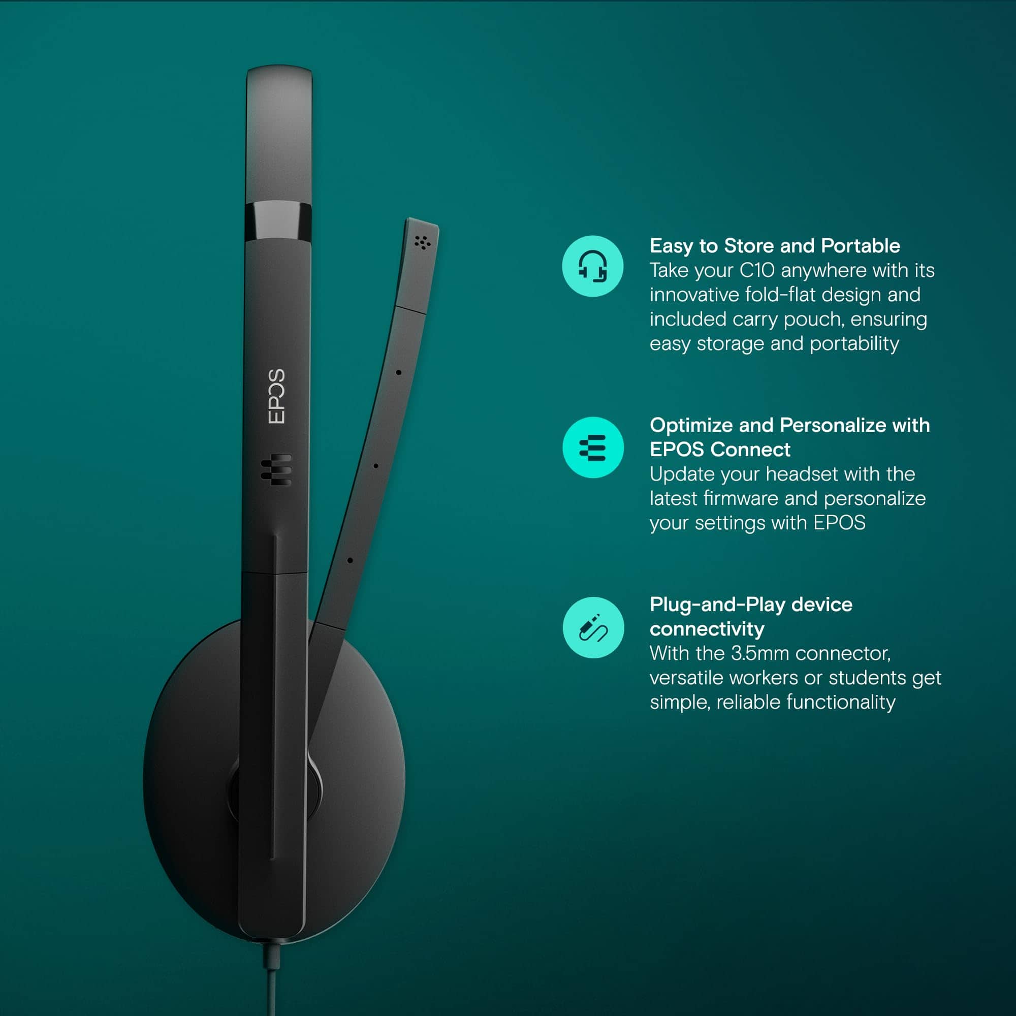 Auriculares con micrófono EPOS I SENNHEISER C10 USB | - Imagen 4