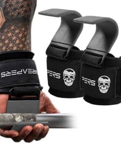 Ganchos de Levantamiento de Pesas Gymreapers -Gris