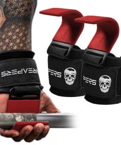 Ganchos de Levantamiento de Pesas Gymreapers -Rojo