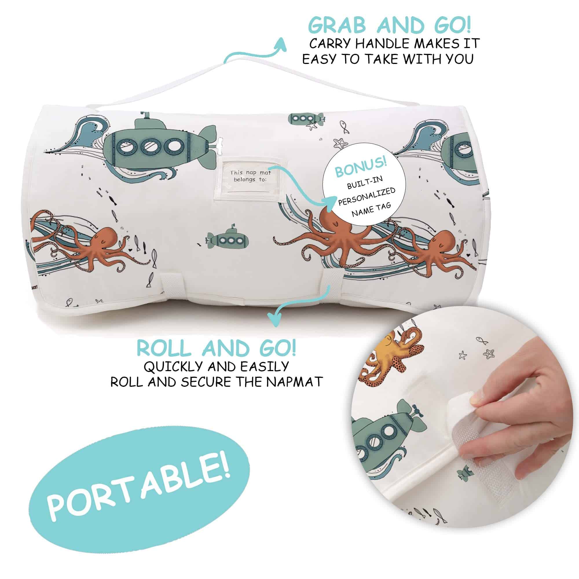 Tapete de siesta extra largo para niños pequeños de JumpOff - Imagen 3