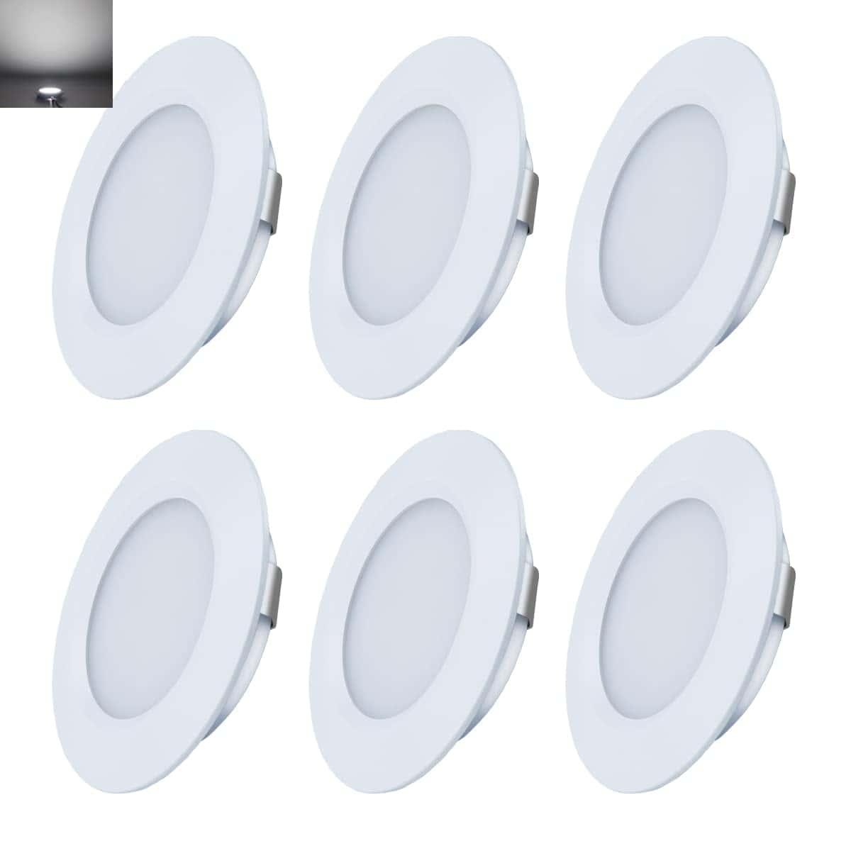 Luces de techo empotradas RV Hoysum 6400k 12v 3w para