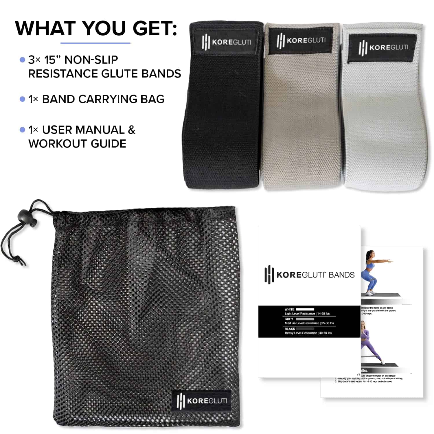 KoreGluti Resistance Booty Bands - Bandas de Resistencia - Imagen 9