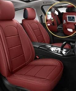 Fundas de asiento de cuero AOOG con organizador de asientos