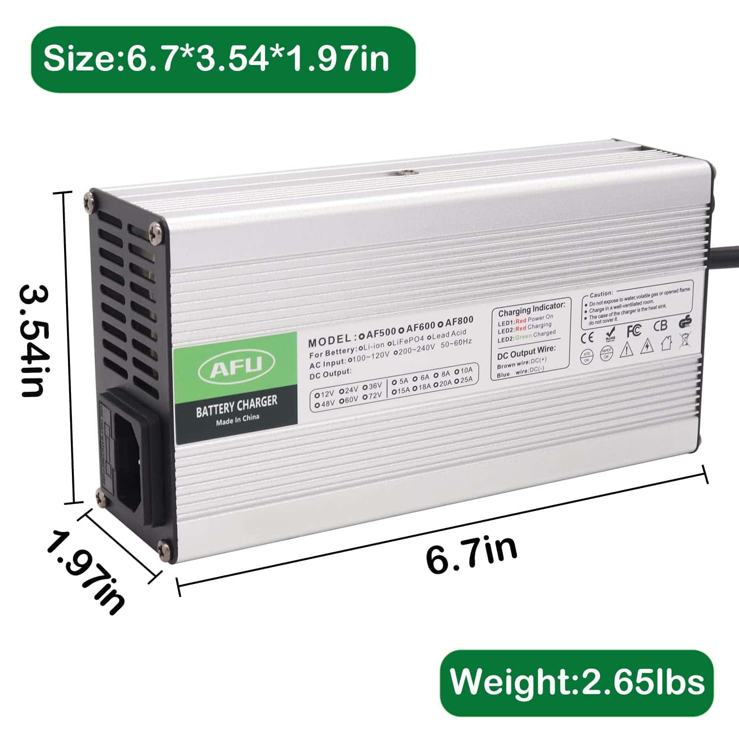 Cargador inteligente AFU 67.2V 5A para batería de 60V - Imagen 3