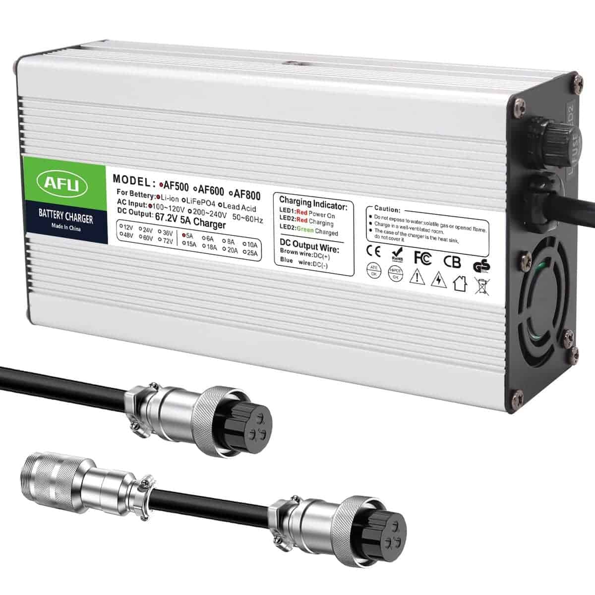 Cargador inteligente AFU 67.2V 5A para batería de 60V
