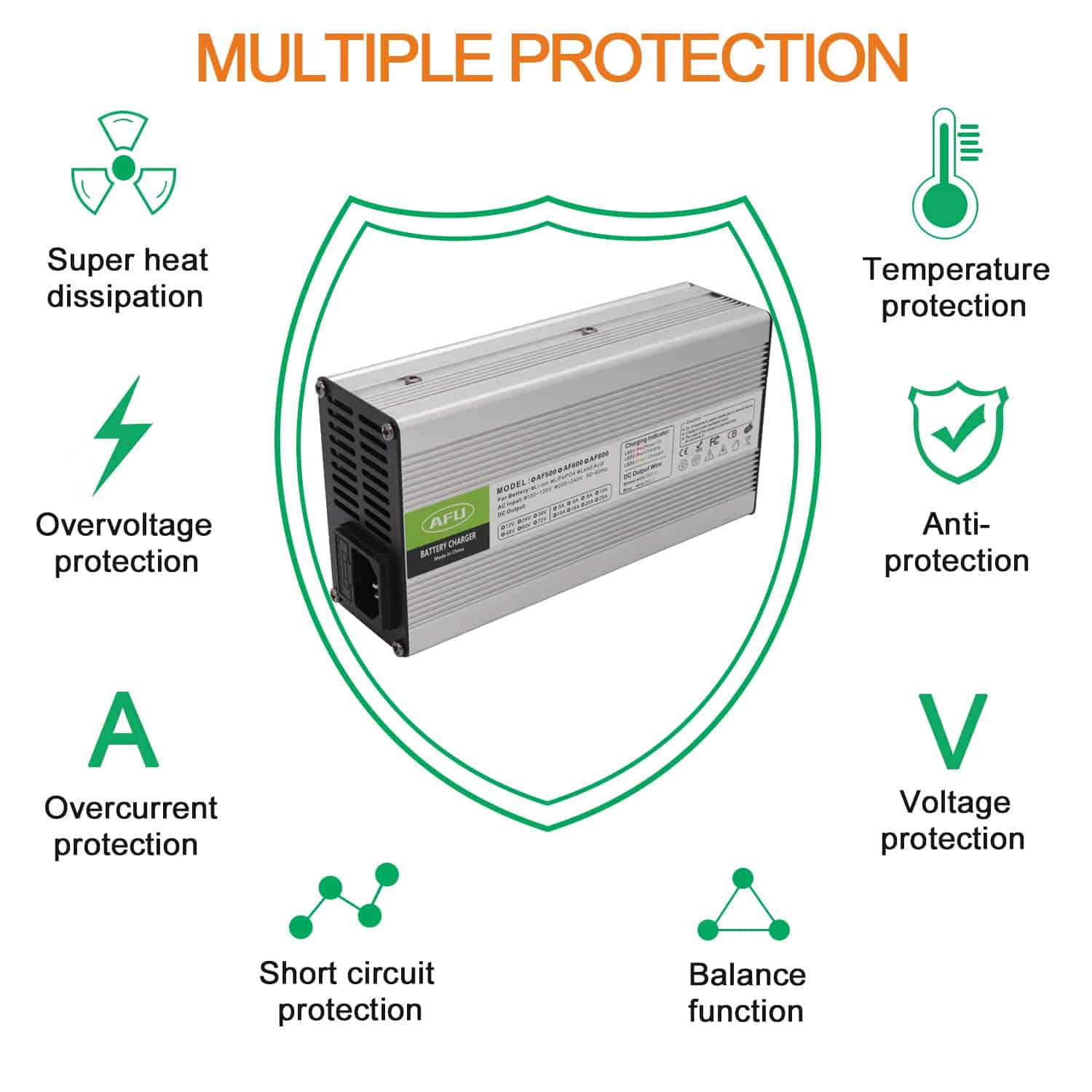Cargador inteligente AFU 67.2V 5A para batería de 60V - Imagen 5