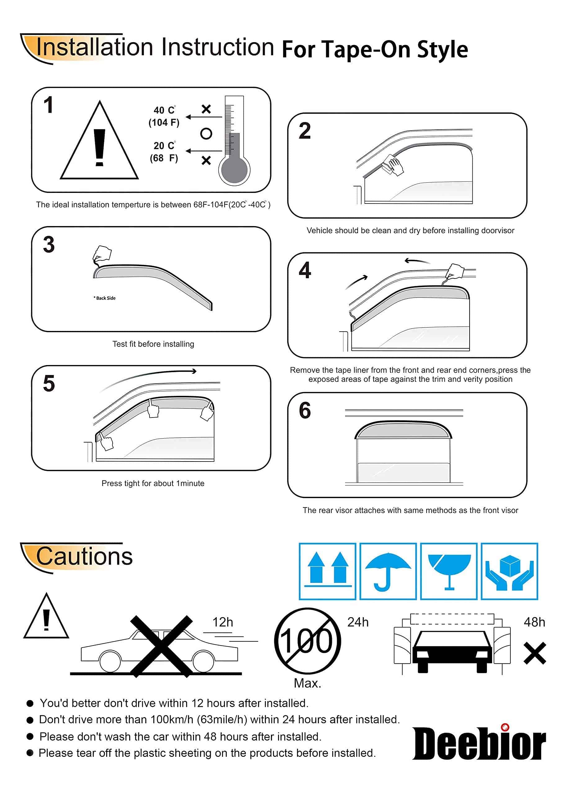 Deebior 94077 Deflector de Viento para Ventana Lateral, 4 - Imagen 7