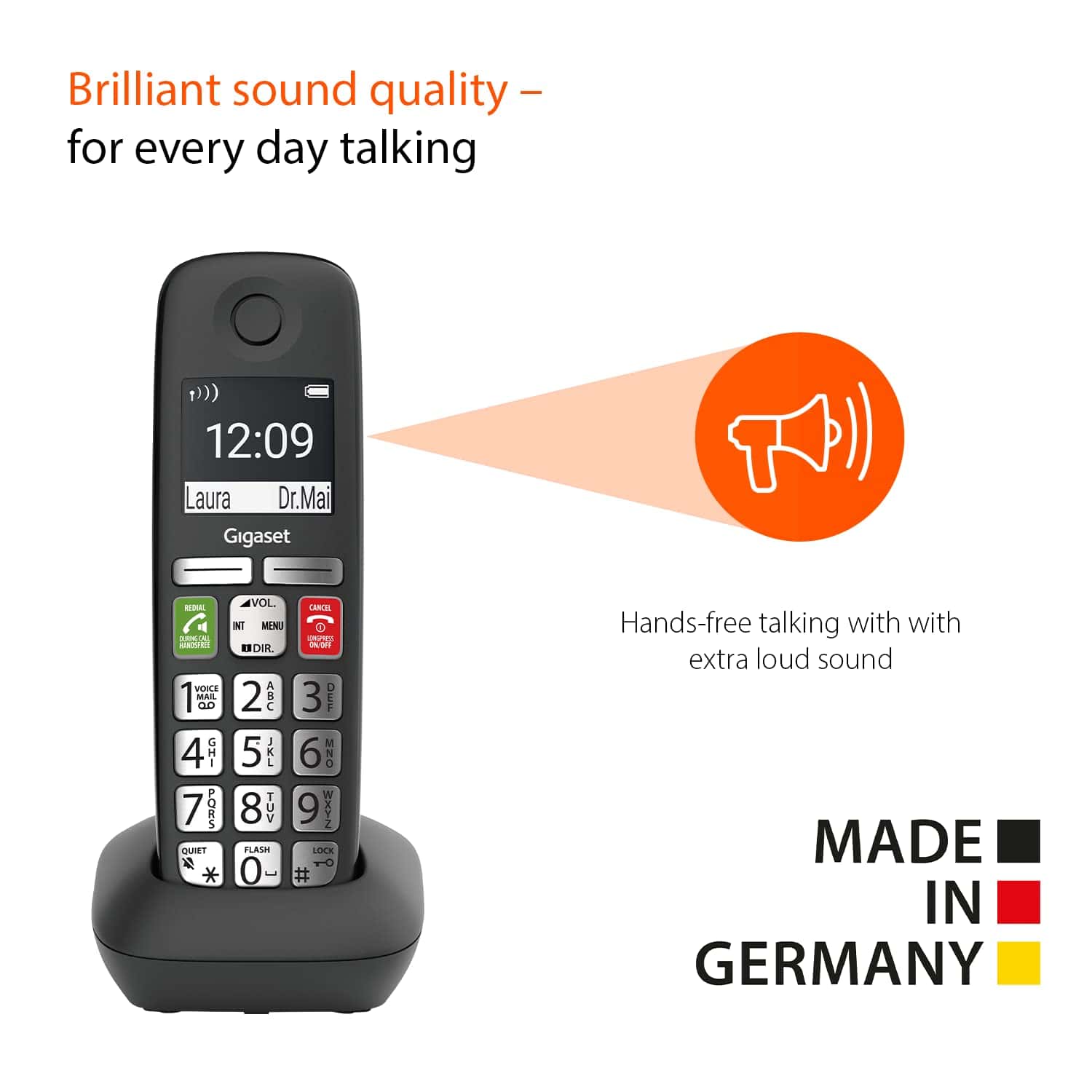 Gigaset E295H - Teléfono Adicional Inalámbrico de Botones - Imagen 3